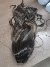 Pequeña LANA sintético Ombre negro marrón de oro con pelucas con reflejos largo ondulado resistente al calor de la parte media Cosplay pelucas para mujeres