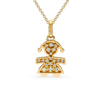 

Gold necklace with diamonds sunlight sample 750