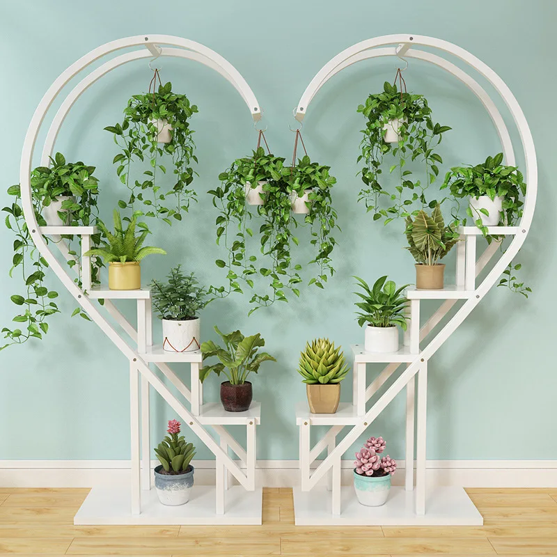 

Parlor Home Decoration Iron Stand, 5 Tier Wooden Board, Corner Floral Hook, Love Shape, Room Display, Arch Backdrop Decor