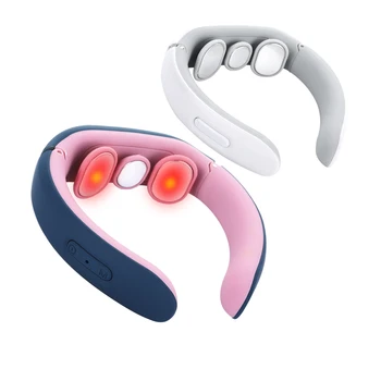 

3D Pulse Heated EMS Neck Massager Relieve Neck Pain Electric Neck Massage Equipment with 4 Mode and 15 Speeds Rechargeable Smart