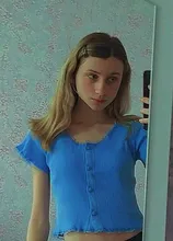 T-Shirt Women Tops Button-Crop-Top Short-Sleeve O-Neck Basic Blue Ruffles Casual Summer