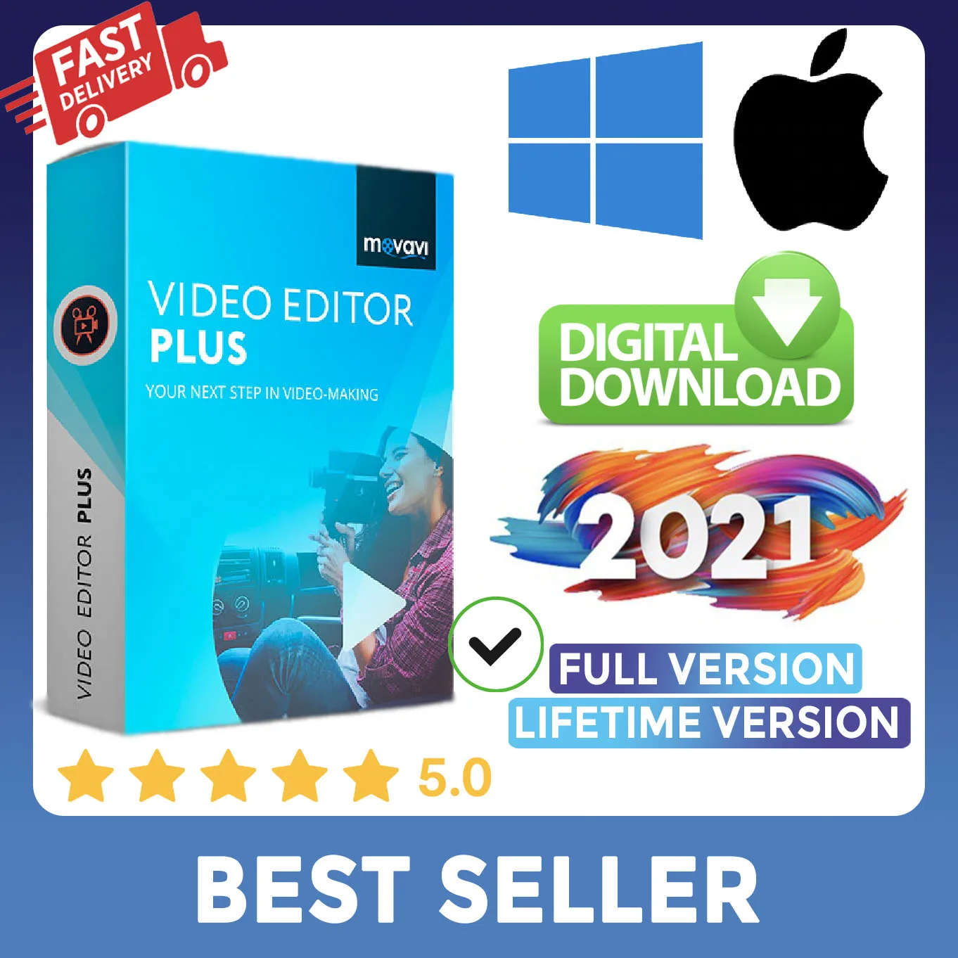 Movavi-Editor de vídeo Plus 2021, para Windows, versión completa