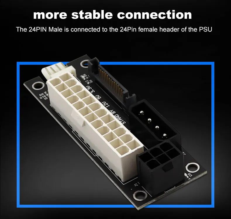 synchroniseur de bloc pc atx broches broches adaptateur de minage avec led