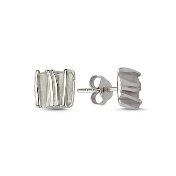 

KUTAYDAN Sterling Wrinkled Square Earrings 925 Sterling Silver