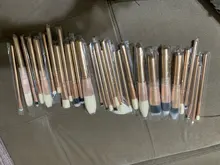 Jessup-Juego de brochas de maquillaje, 6 uds.-30 Uds., polvo dorado/rosa, sombra de ojos, cepillo de base