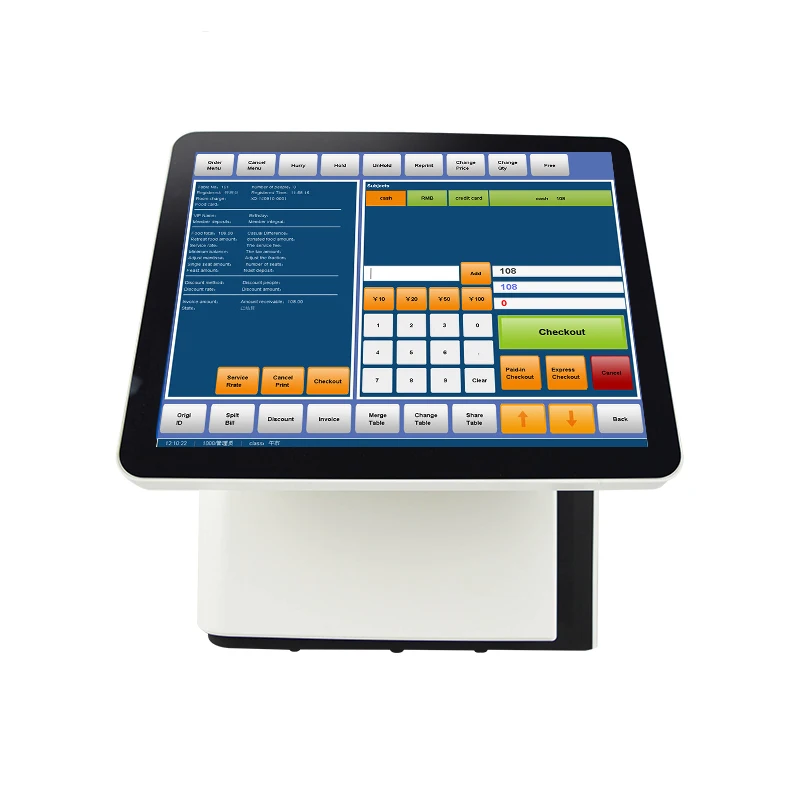 US $336.00 Factory selling Commercial POS system cash register 15 inch dual screen Point of Sales for supermarket
