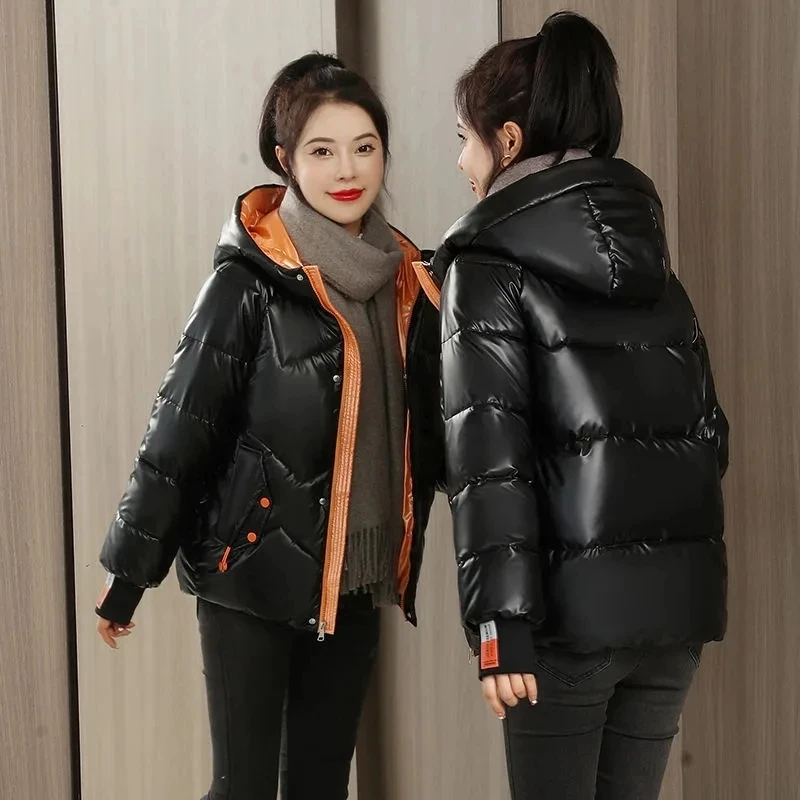 Winter Jacket Women 2021 New Glossy Down Cotton Coat Winter Warm Down Jacket Parkas Thick Warm Cotton-Padded Coat Outwear Female