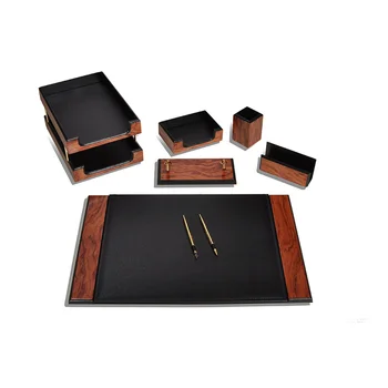 

Luxury Wooden Prestige Classical Desk Set 8 Pieces Desk Organizer Office Organizer Office Accessories Desk Pad Document Tray