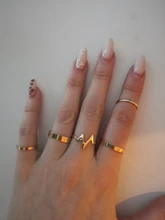 5 unids/set nuevo de moda de oro rayo onda Anillos anillo de dedo ajustable para mujeres chica regalos de Anillos Mujer anillo de la joyería