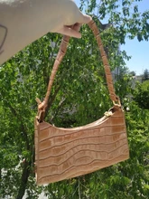 Bolso de compras Retro informal para mujer, bolsa de hombro con patrón de piedras, de cuero, con cadena de Color sólido, novedad de 2021