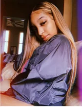 Pelucas de cabello humano brasileño no Remy, postizo de encaje Frontal, 13x4, Color miel