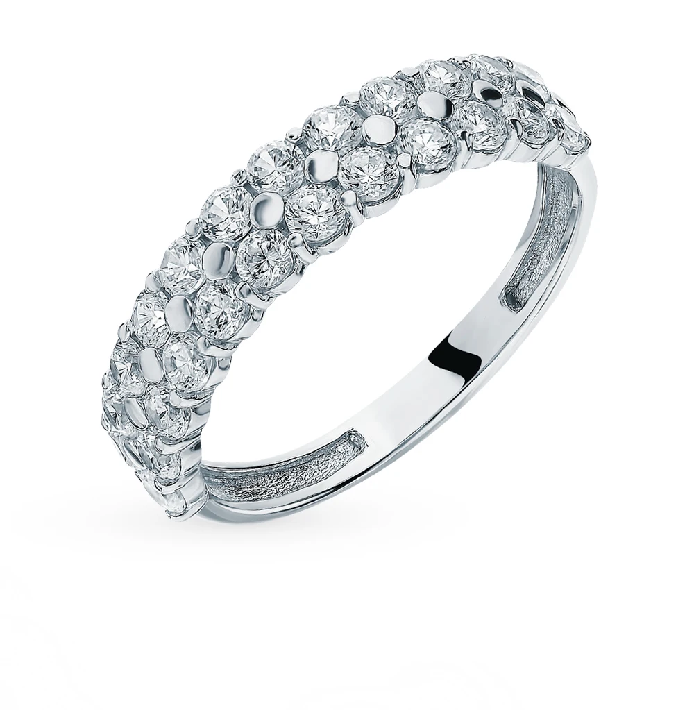 Серебряное кольцо с фианитами SUNLIGHT проба 925