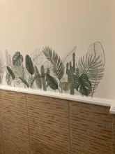 Nordic Green Leaf Weed Wall Sticker for Bedroom Living room Decor 3D Tile Stickers Vinyl