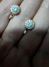 Pendientes de lujo con hebilla de circonia cúbica para mujer, aretes de Color blanco, oro rosa, 2020