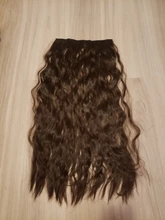 AISI BEAUTY-Pinzas largas para extensión de cabello, pelo sintético Natural con ondas al agua, Rubio, negro, marrón, rojo, 22 y 28 para peluquines para mujer