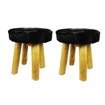 

Zerimar two pack black stools wooden goat