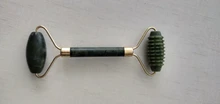 Doble cabezas de piedra de Jade rodillo masajeador Facial Natural para Estiramiento Facial la piel del cuerpo de relajación belleza herramienta para adelgazar masajeador para cara