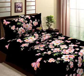 

Bed linen coarse calico "art Tex design"-"Sakura" (black)