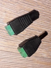 5 Juegos de 10 Uds. De cámaras, 2,1mm x 5,5mm, adaptador de enchufe hembra y macho, toma de corriente continua, color verde