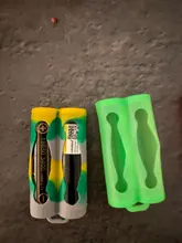 Funda de silicona con doble batería para 18650, bolsa protectora de batería, caja de almacenamiento de batería, funda de silicona a prueba de golpes