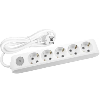 

PnpnElectrıc Viko White With 5 Switches and Grounded Terminals Child Protection Group Socket 3mt 1P + N + GND plastic Portable Use