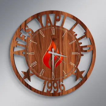 

Special corporate Is and Logo on the Wooden Wall Clock-A4