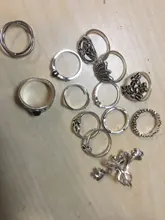 Tocona 14 unids/set Vintage Color de plata antiguo anillo para mujer rosa girasoles Cruz geométrico joyas bohemias 4 кольцо 6391