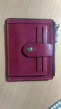Tarjetero pequeño de cuero delgado con bolsillo para monedas para hombre y mujer, cartera pequeña de moda para tarjetas de identificación, monedero de negocios