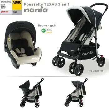

Stroller NANIA Texas 2 in 1 collapsible Fast + Beone shell group 0 + (0-13 kg)
