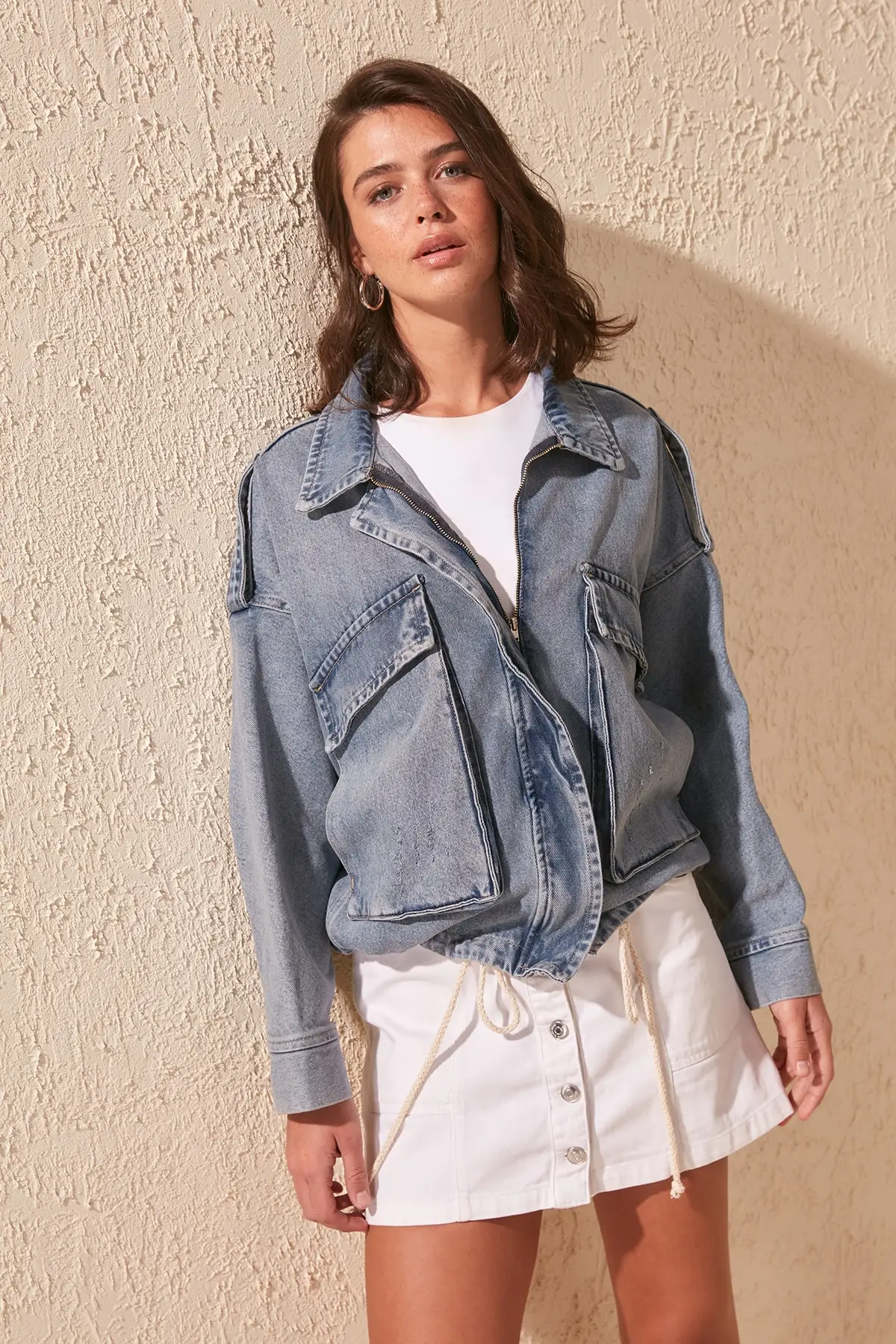 Trendyol Pocket Detail Oversize Denim 
