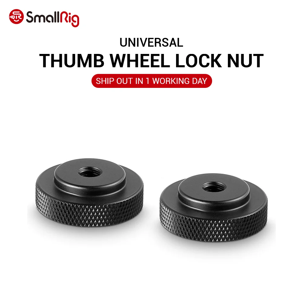 

SmallRig 30mm Diameter 1/4" Female Thumb Wheel Lock Nut Adapter (Pack of 2) - 877