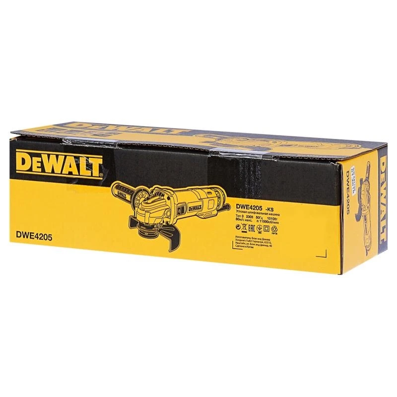 Машина шлифовальная угловая DeWalt DWE4205 (Диск 125 мм, мощность 1010Вт, защита двигателя)