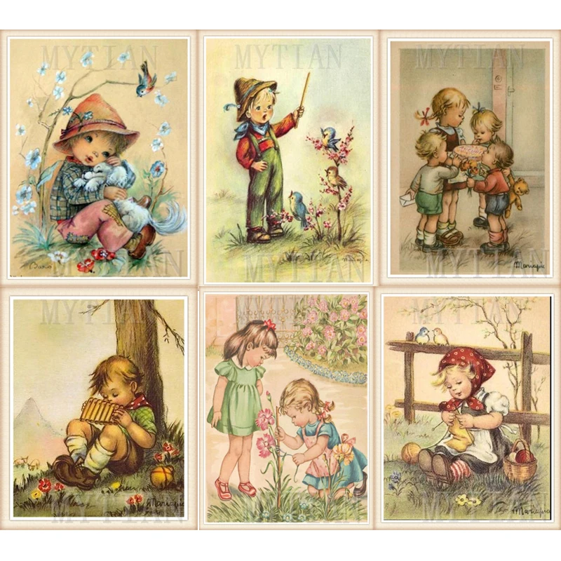 New arrival Girls Boys Cartoon Mosaic 5D Diy Diamond Embroidery full square/round Painting Cross Stitch home decoration | Дом и сад
