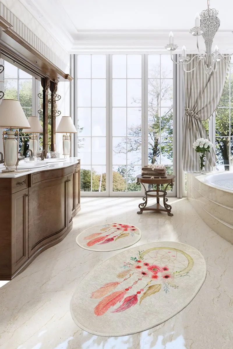 Коврики для ванной нескользящие Противоскользящие коврики противоскользящие Противоскользящие коврики Dream Djt 2'Li набор 60X100 см-50X60 см