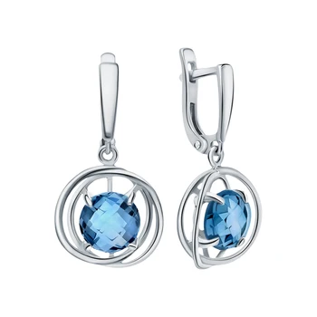 

Silver earrings with Topaz sunlight sample 925