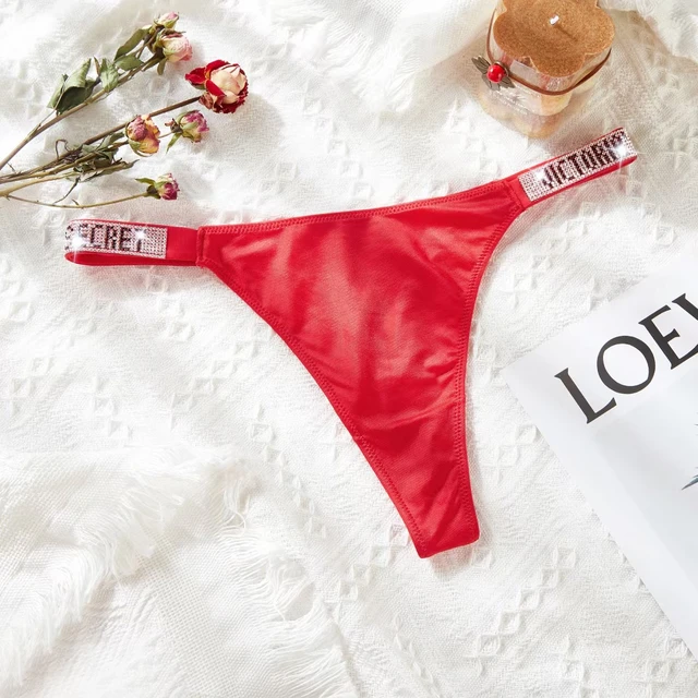 New VICTORIA’S SECRET Fashion Women Plus Size Bra Panty 2 Piece Push Up Sexy Underwear Briefs Set Letter Rhinestone Lingerie Set VS