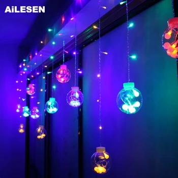 

AiLESEN LED Copper Wire Curtain String Lights Lamp Fairy Lighting For Outdoor Wedding Christmas Decoration 220v EU Plug 8 modes