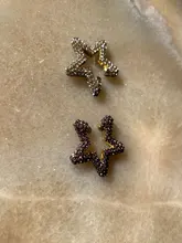Pendientes de estrella arcoíris para mujer, joyería de boda, multicolor, diamantes de imitación, Clip
