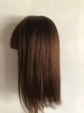 Human-Hair-Wigs Bangs Short Bob IJOY Non-Remy-Hair Women Brazilian Brown Color Straight