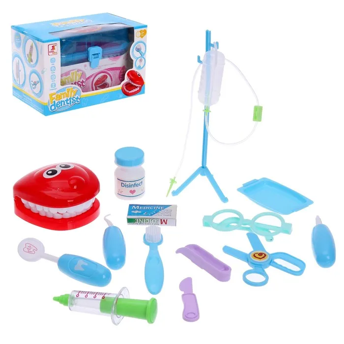 Dr. "Sick" set in a suitcase, toys, cleaner ionizer during Children's