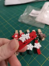 Clips de madera de Navidad para decoración de fiesta de año nuevo, Clip de pared de fotos, decoraciones navideñas artesanales para el hogar, regalo para niños, 10 Uds.