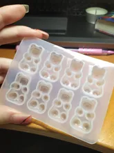 1Pc lindo Oso de azúcar molde de silicona molde de resina de cristal moldes de Epoxy de joyería colgante de arte DIY decoraciones de herramientas