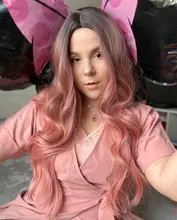 EASIHAIR-Peluca de pelo sintético rosa para mujer, largo degradado de parte media, Cosplay, Natural, resistente al calor