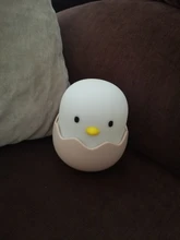 Luz Led nocturna para niños, lámpara de silicona suave recargable por USB, decoración de dormitorio, regalo, noche de pollito de Animal, sombra de Luna