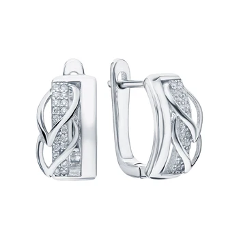 

Silver earrings with cubic zirconia sunlight sample 925