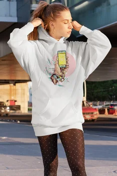 

Angemiel Wear Phone Captive White Dress Sweatshirt Tunik