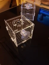 Caja de aislamiento para acuario, recipiente pequeño para freír, acrílico transparente, rejilla doble, suministros para acuario