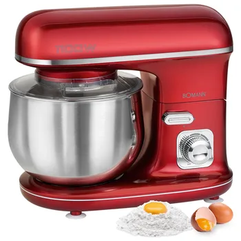 

Bomann KM 6010 CB Robot Kneading mixer confectionery 5 Ltr, Speed Electronics 1100 W Red