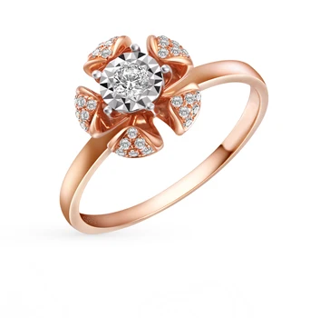 

Gold ring with diamonds sunlight