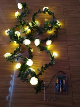 Flower Led Lights Garland-Decor Battery-Powered Fairy-String Rose Party Wedding-Valentines